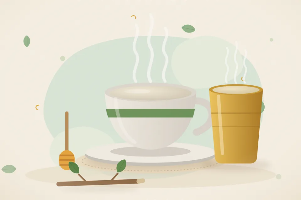 Illustrated still life with honey.