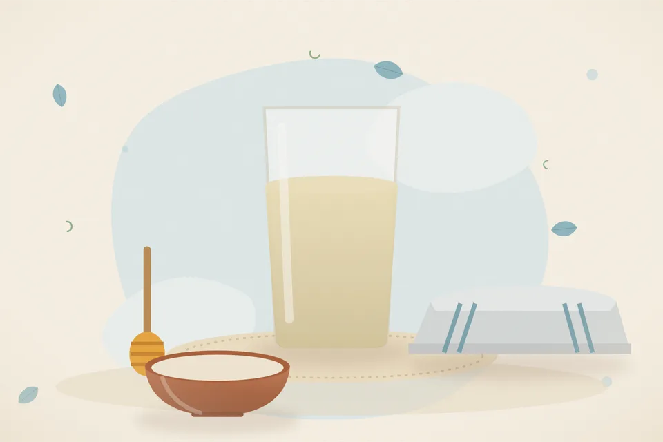 Illustrated still life with honey.