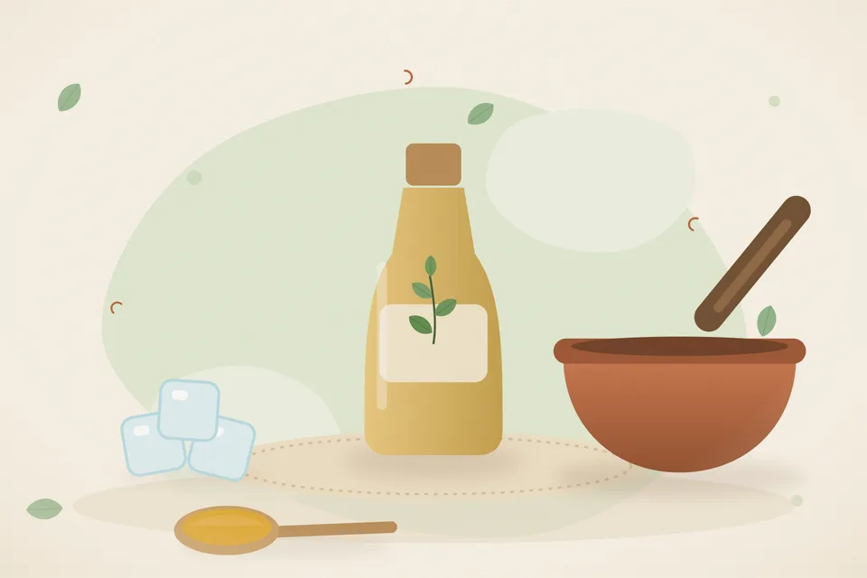 Illustrated still life with ice.