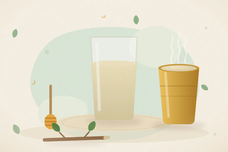 Illustrated still life with honey.