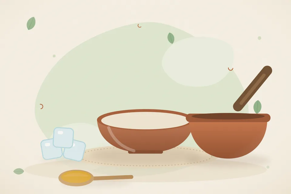 Illustrated still life with ice.