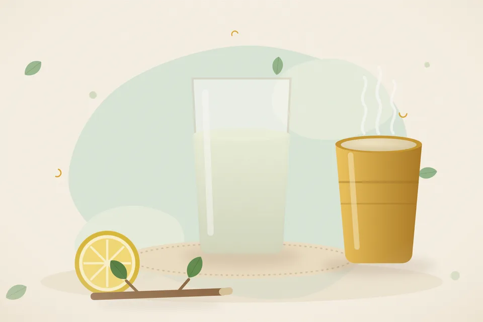 Illustrated still life with lemon.