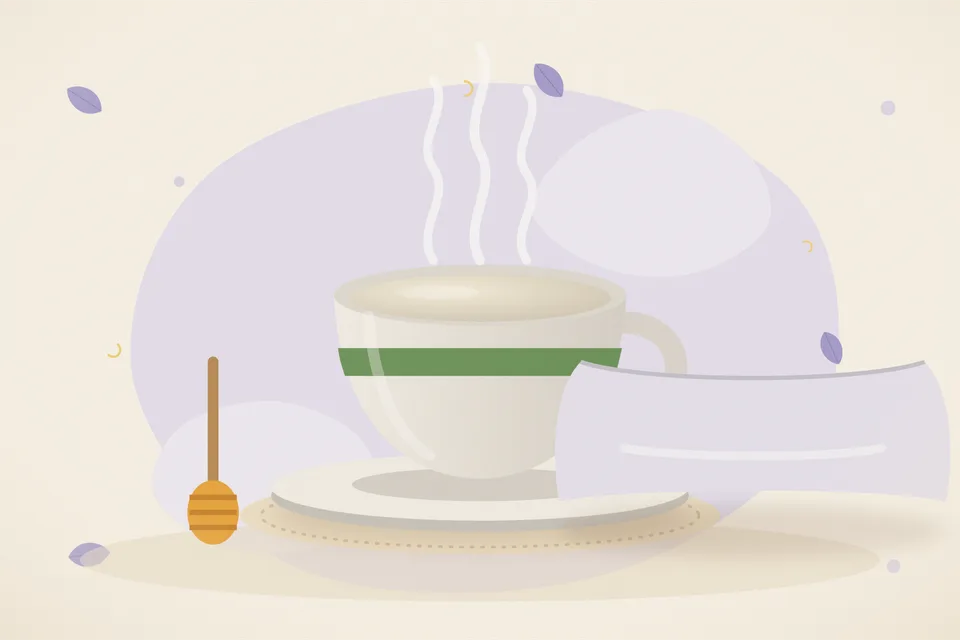 Illustrated still life with honey.
