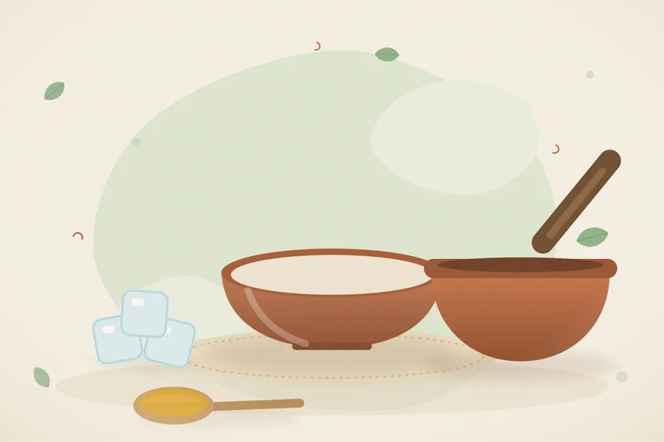 Illustrated still life with ice.
