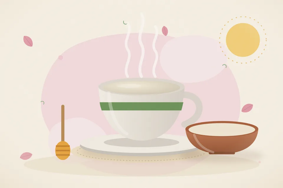 Illustrated still life with honey.
