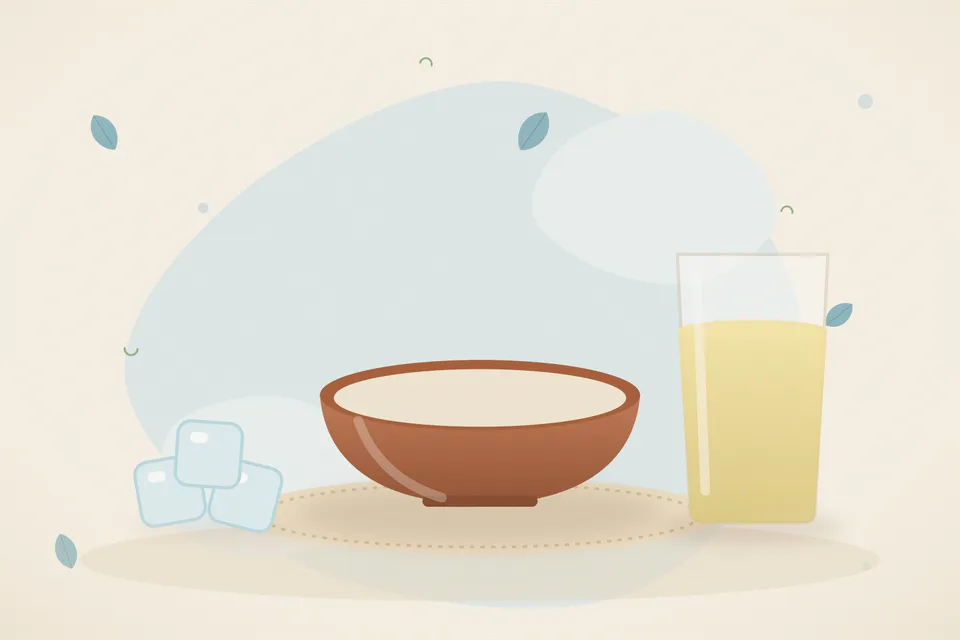 Illustrated still life with ice.