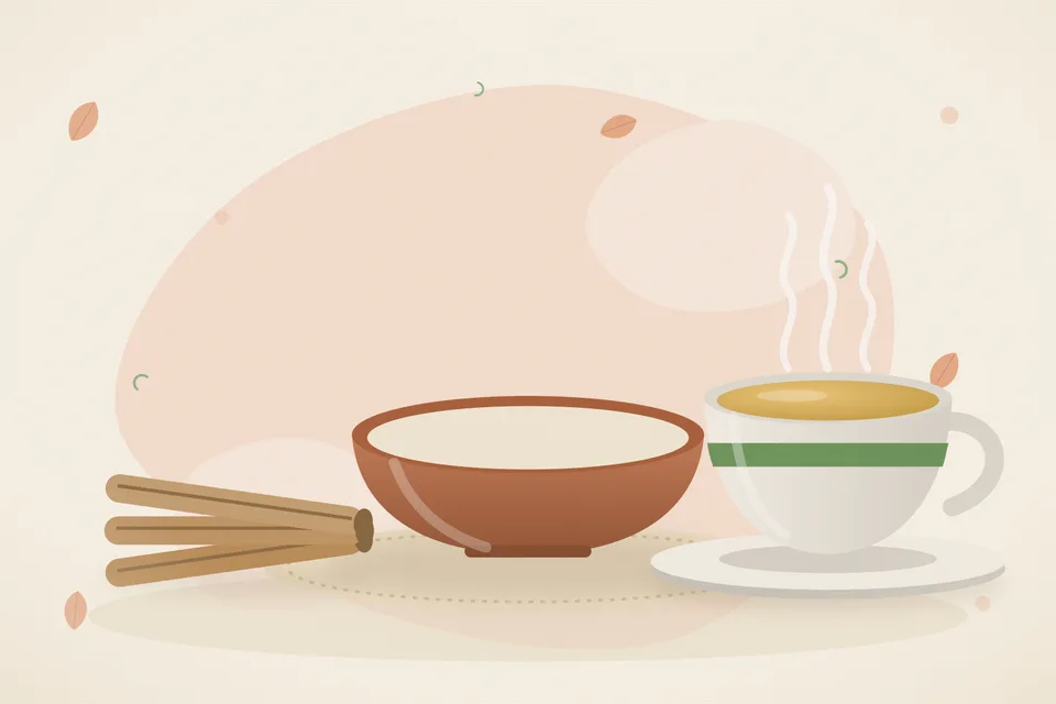 Illustrated still life with mulethi root.