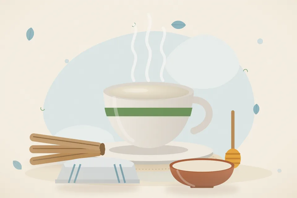 Illustrated still life with mulethi root, honey.