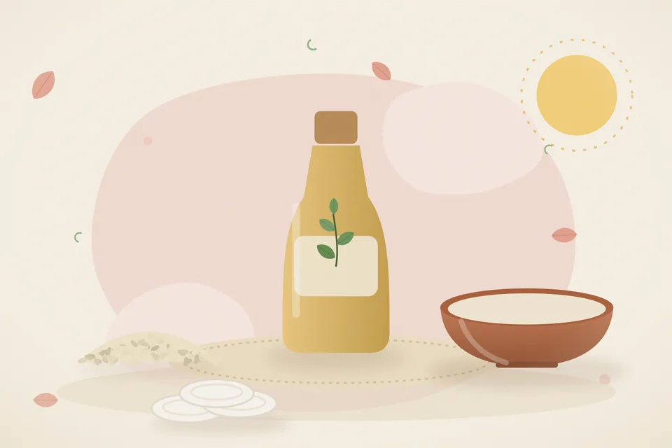Illustrated still life with sesame seeds.