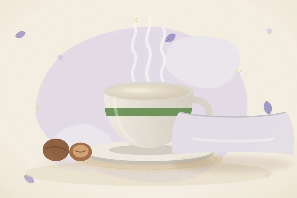 Illustrated still life with nutmeg.