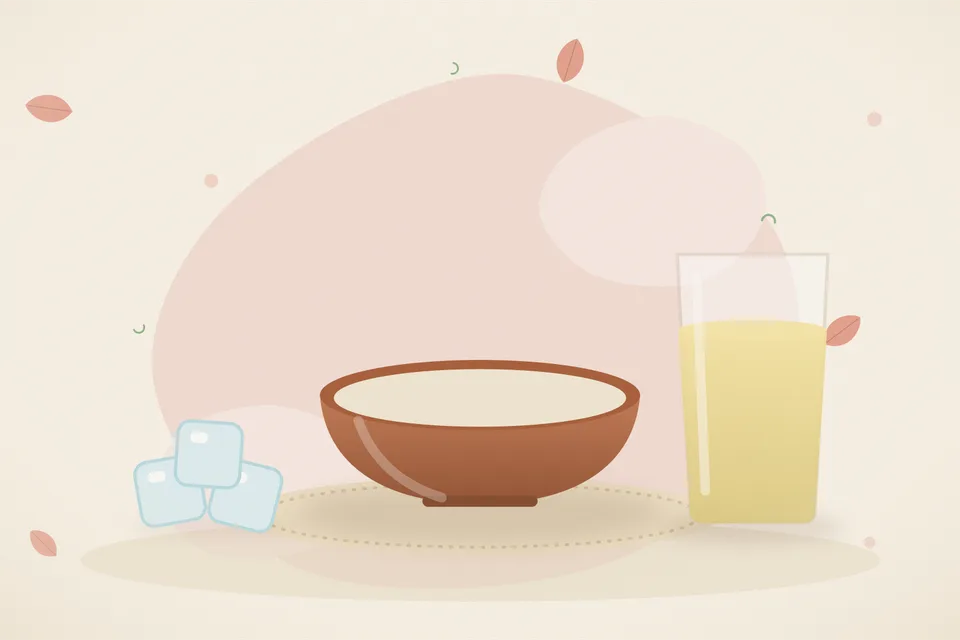 Illustrated still life with ice.