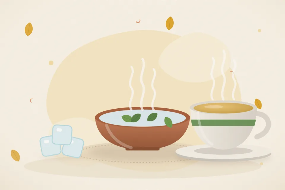 Illustrated still life with ice.
