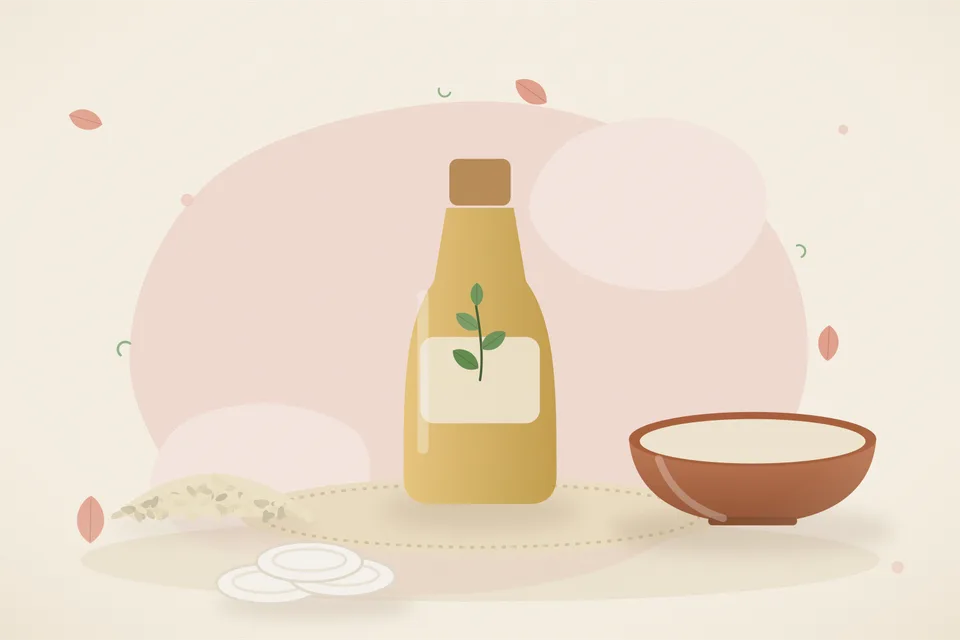 Illustrated still life with sesame seeds.