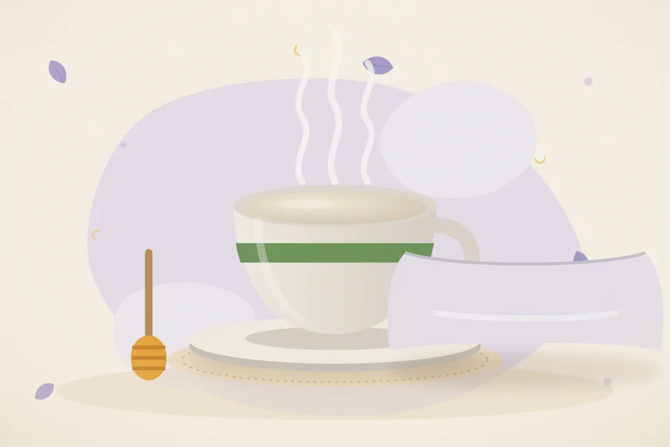Illustrated still life with honey.