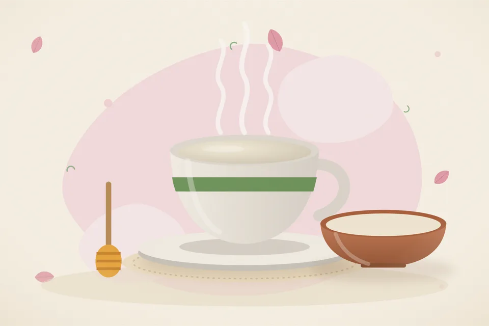 Illustrated still life with honey.