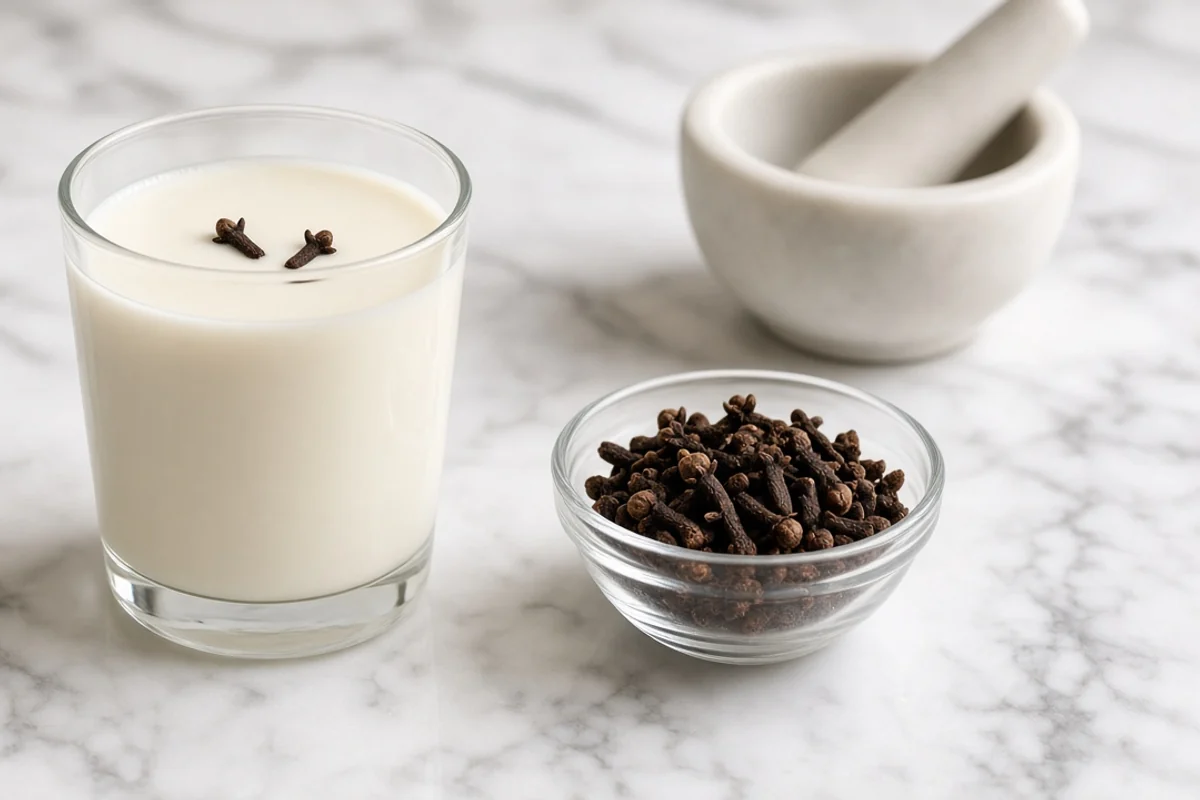 Illustrated still life with cloves.