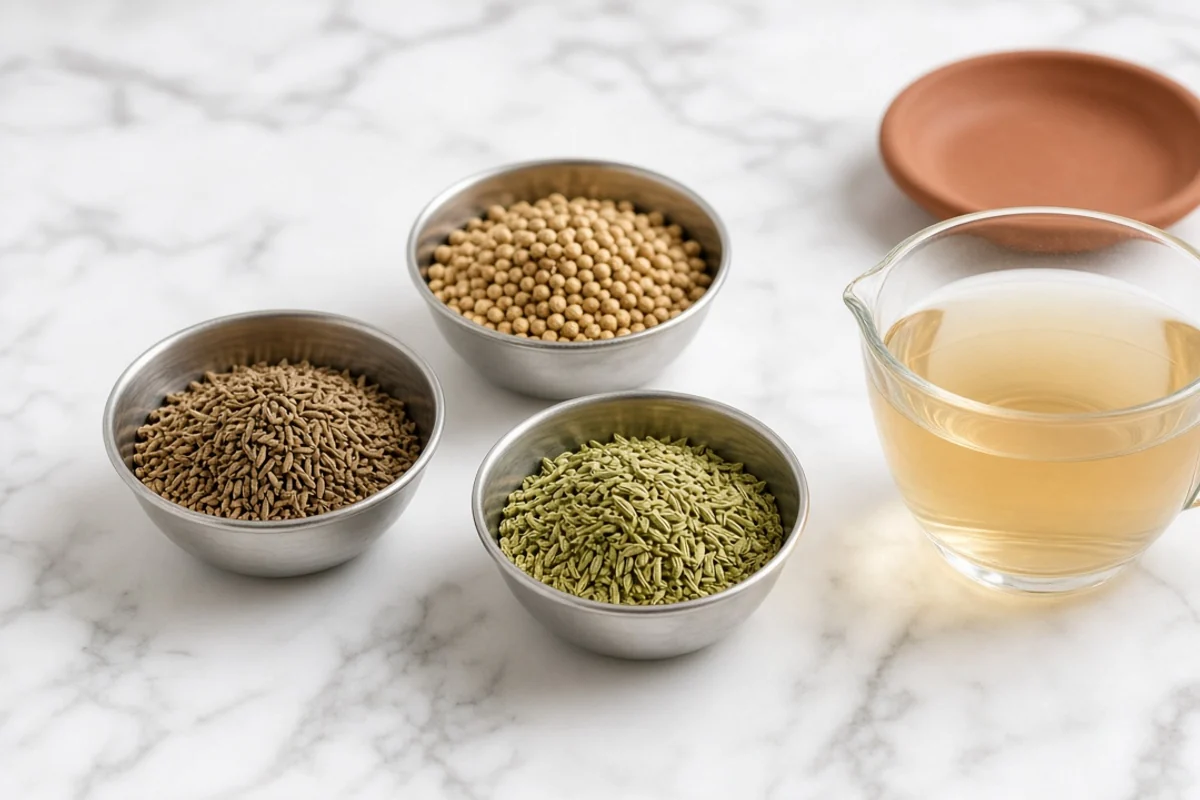 Illustrated still life with cumin seeds.
